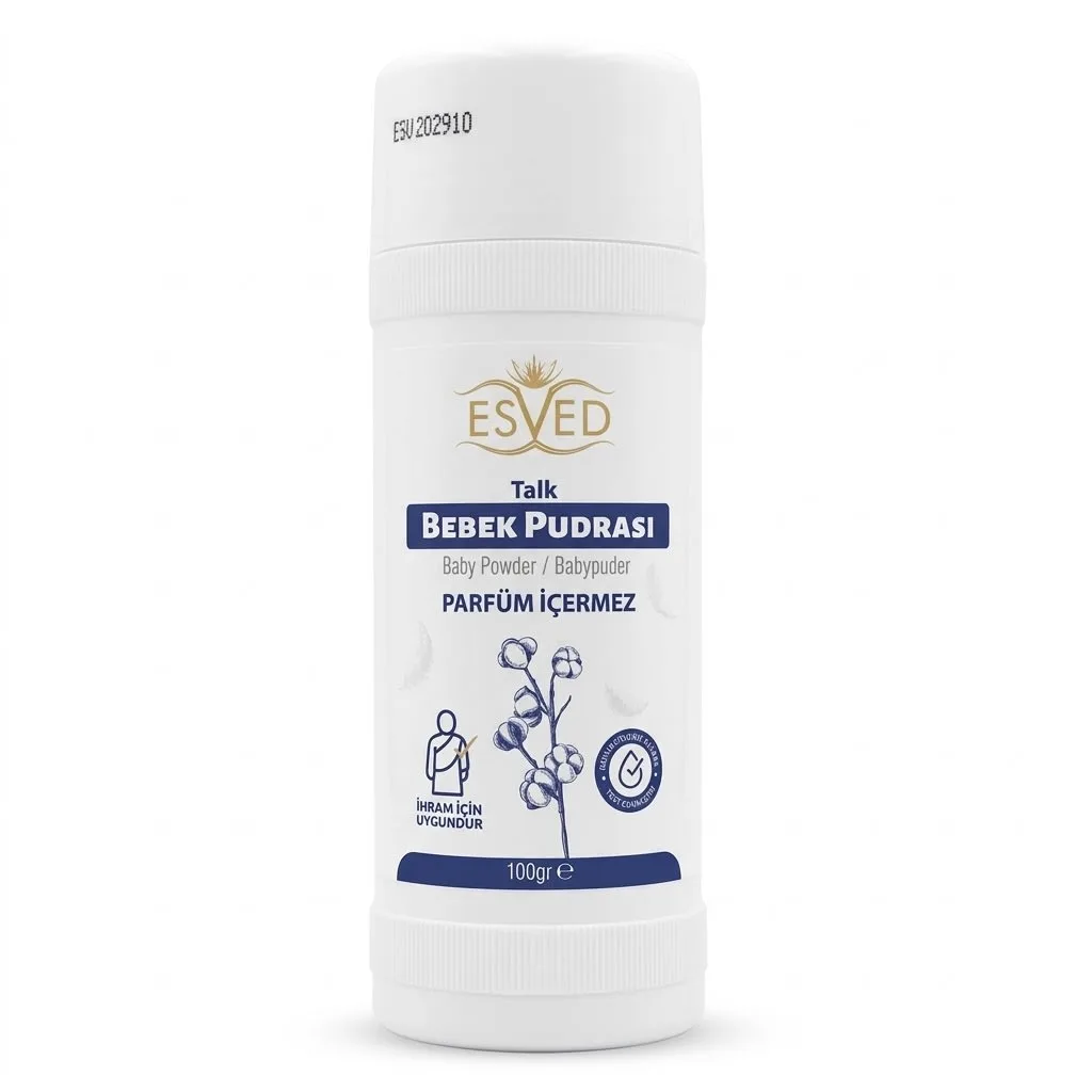Esved Kokusuz İhram İçin Bebek Pudrası 100 gr - Pişik Önleyici Parfümsüz Pudra