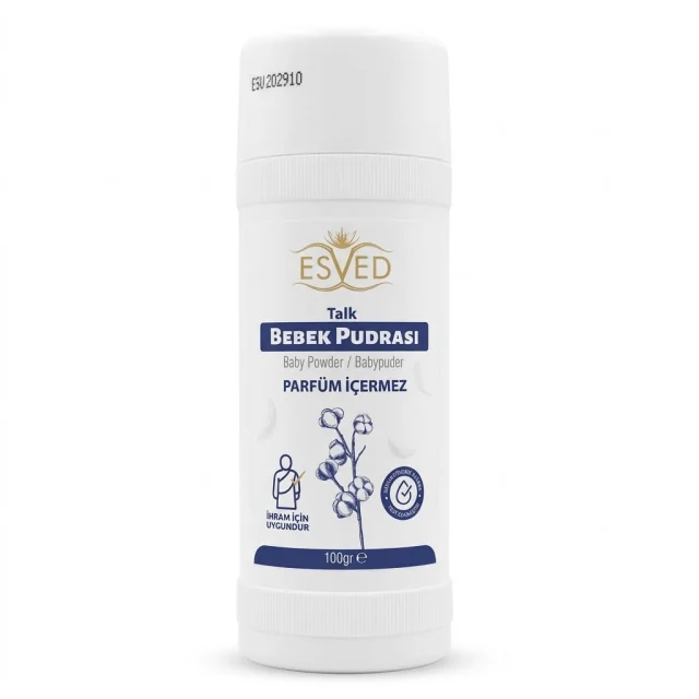 Esved Kokusuz İhram İçin Bebek Pudrası 100 gr - Pişik Önleyici Parfümsüz Pudra