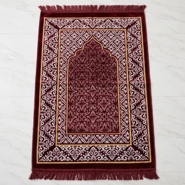 Lüks Kadife Desenli Seccade – Kahve / Kırmızı (500 gr)